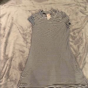 Striped girls black and white dress